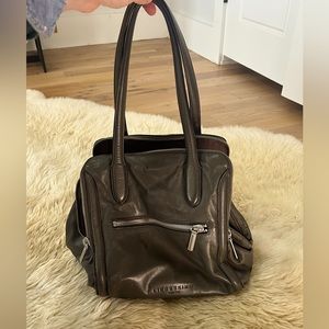 LIEBESKIND BERLIN Chic Grey Leather Carryall Shoulder Bag